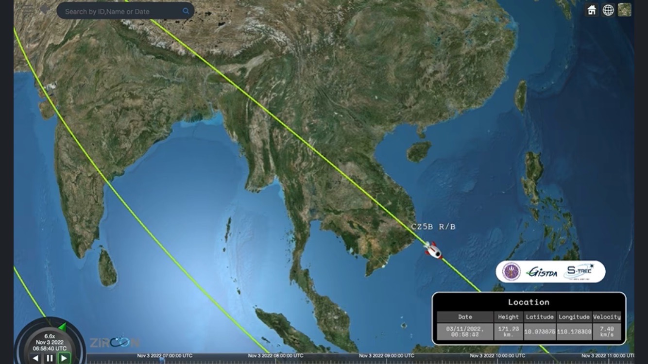 GISTDA แจ้งเตือน 11 จังหวัดเสี่ยง’ชิ้นส่วนจรวด’ตกสู่พื้นโลก 5 พ.ย.นี้ มีโอกาสกระทบไทย 1.4% 3 01B67529 0432 4D6B 853C C4C667FFD5D7