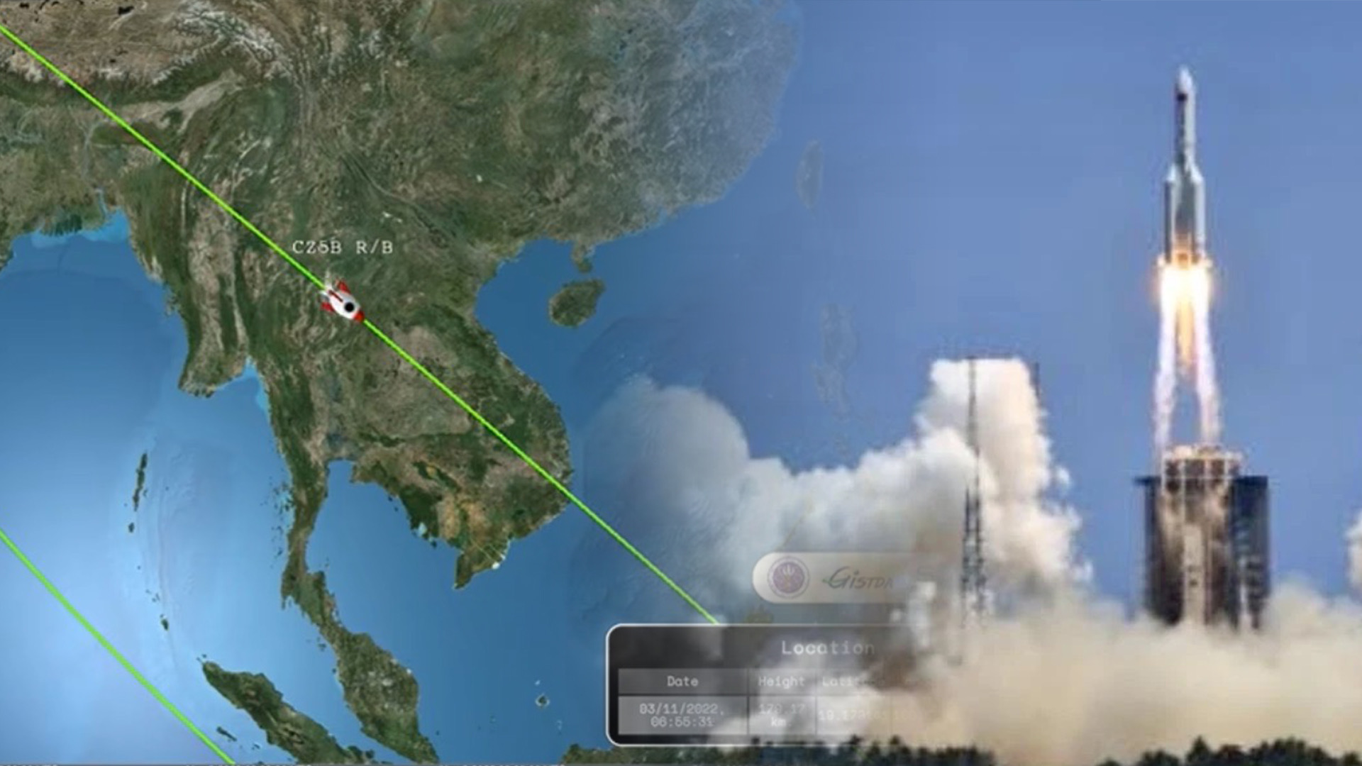 GISTDA แจ้งเตือน 11 จังหวัดเสี่ยง’ชิ้นส่วนจรวด’ตกสู่พื้นโลก 5 พ.ย.นี้ มีโอกาสกระทบไทย 1.4% 1 4C2467F5 B5D7 46EA 93DC B8A9F20CA51B