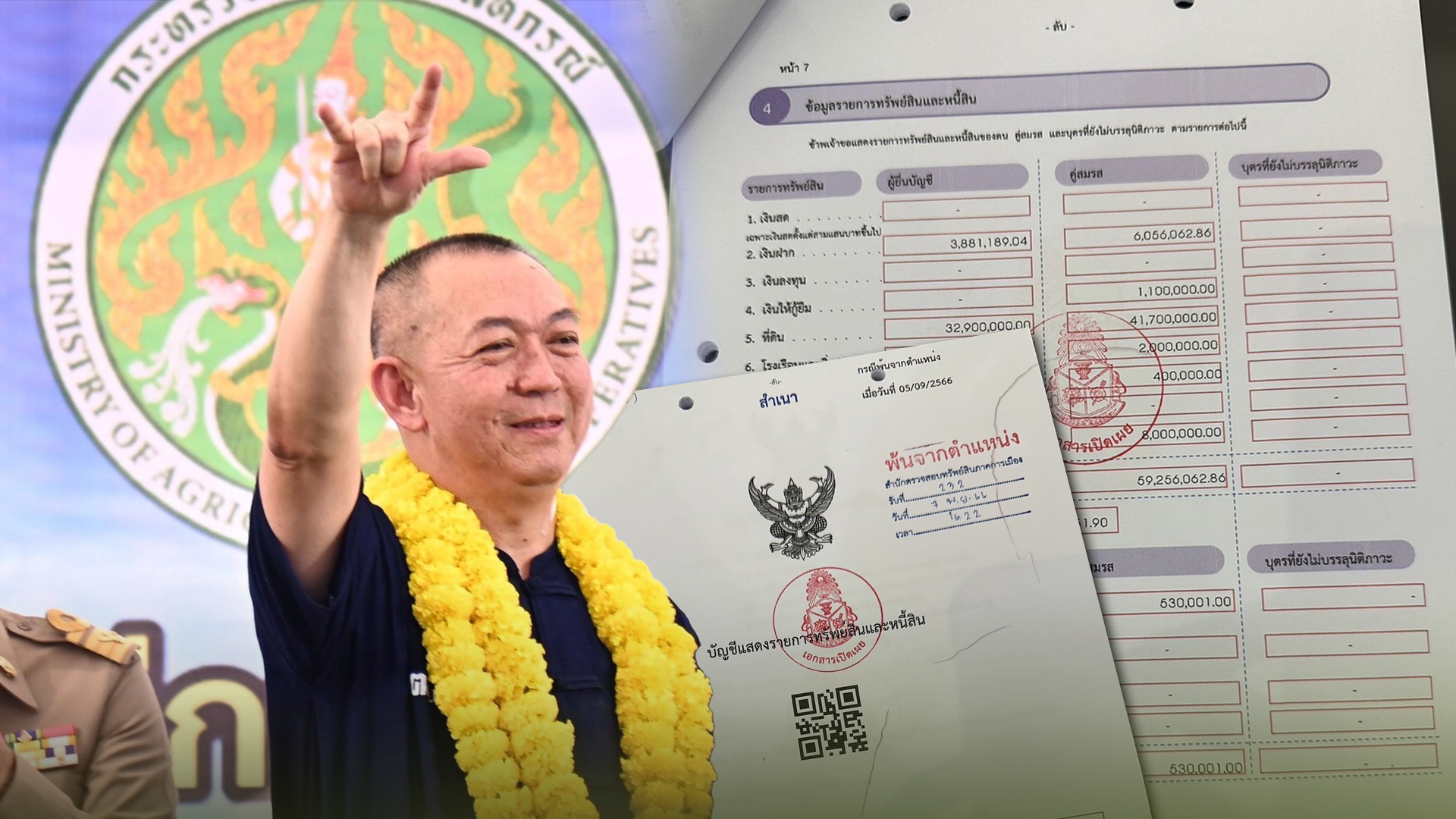 เปิดบัญชีทรัพย์สินฯ “เฉลิมชัย ศรีอ่อน“อดีต รมว.เกษตรฯ และคู่สมรส อู้ฟู่รวย 102 ล้าน สะสมที่ดิน 50 แปลง 1 เปิด