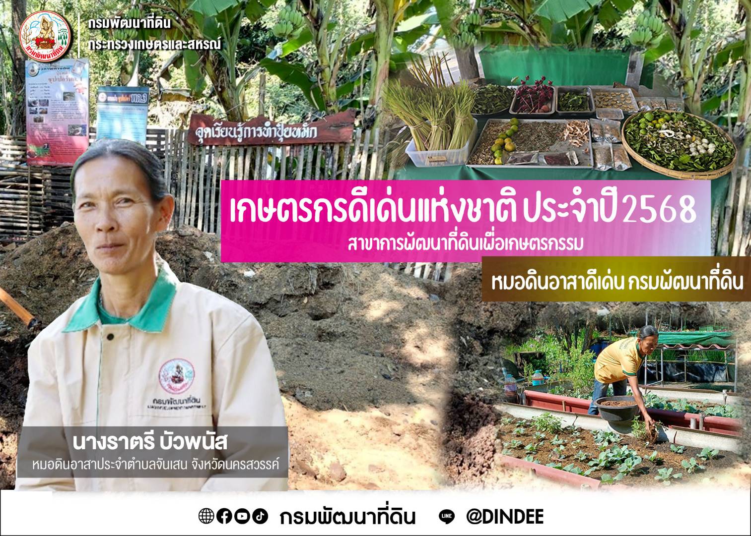 กรมพัฒนาที่ดิน เชิดชูเกษตรกรดีเด่น ปี 2568“หมอดินราตรี” ต้นแบบปลูกพืชอินทรีย์ผสมผสาน สู่วิถีเกษตรคาร์บอนต่ำ 3 108328