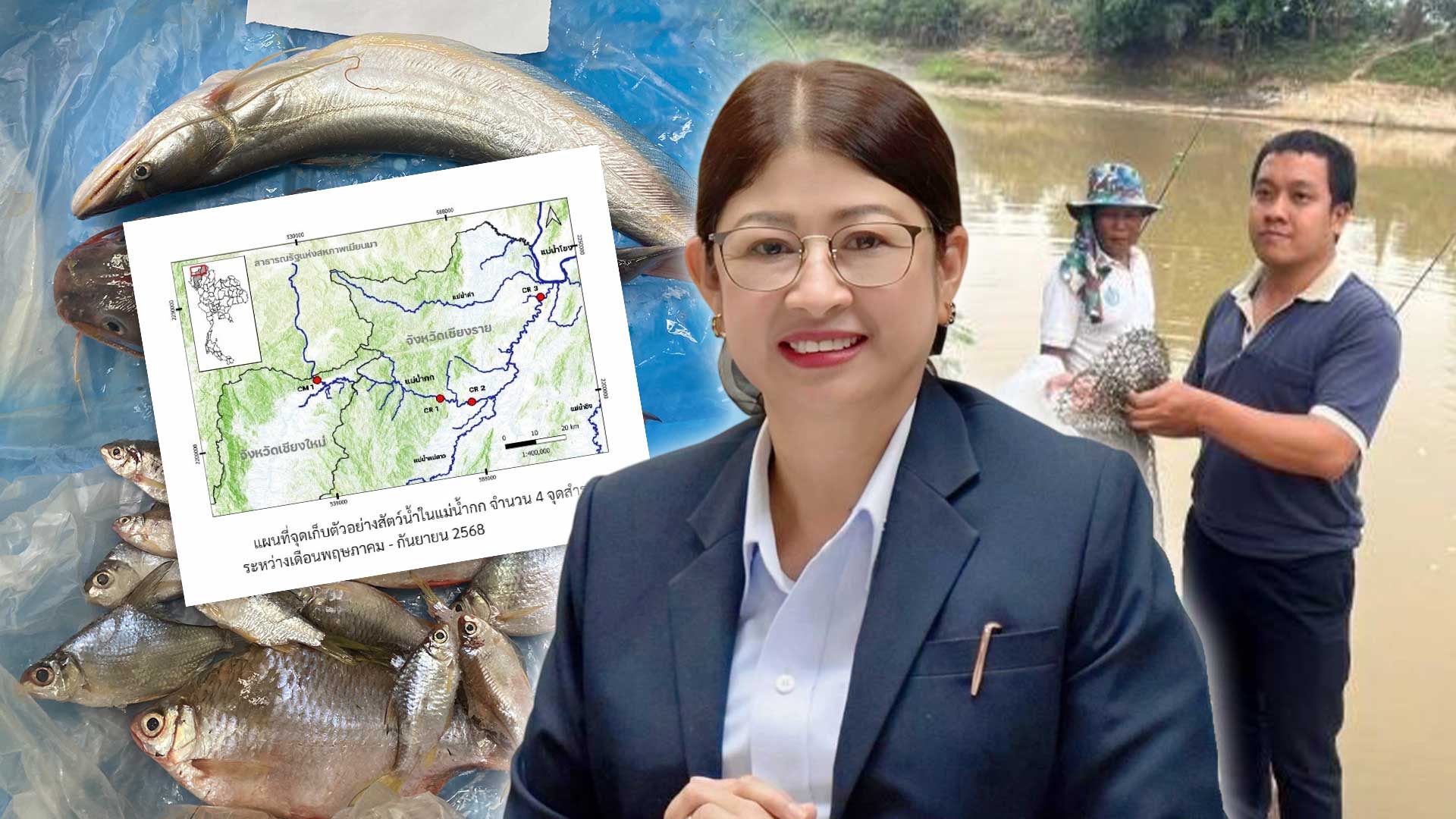 กรมประมงเข้ม ตรวจติดตามเฝ้าระวังสารปนเปื้อนสัตว์น้ำในแม่น้ำสาย - แม่น้ำกก ลุยเก็บตัวอย่างตรวจโลหะหนักต่อเนื่อง เพื่อสร้างความมั่นใจให้ประชาชน 1 กรมประมง เข้ม3 1