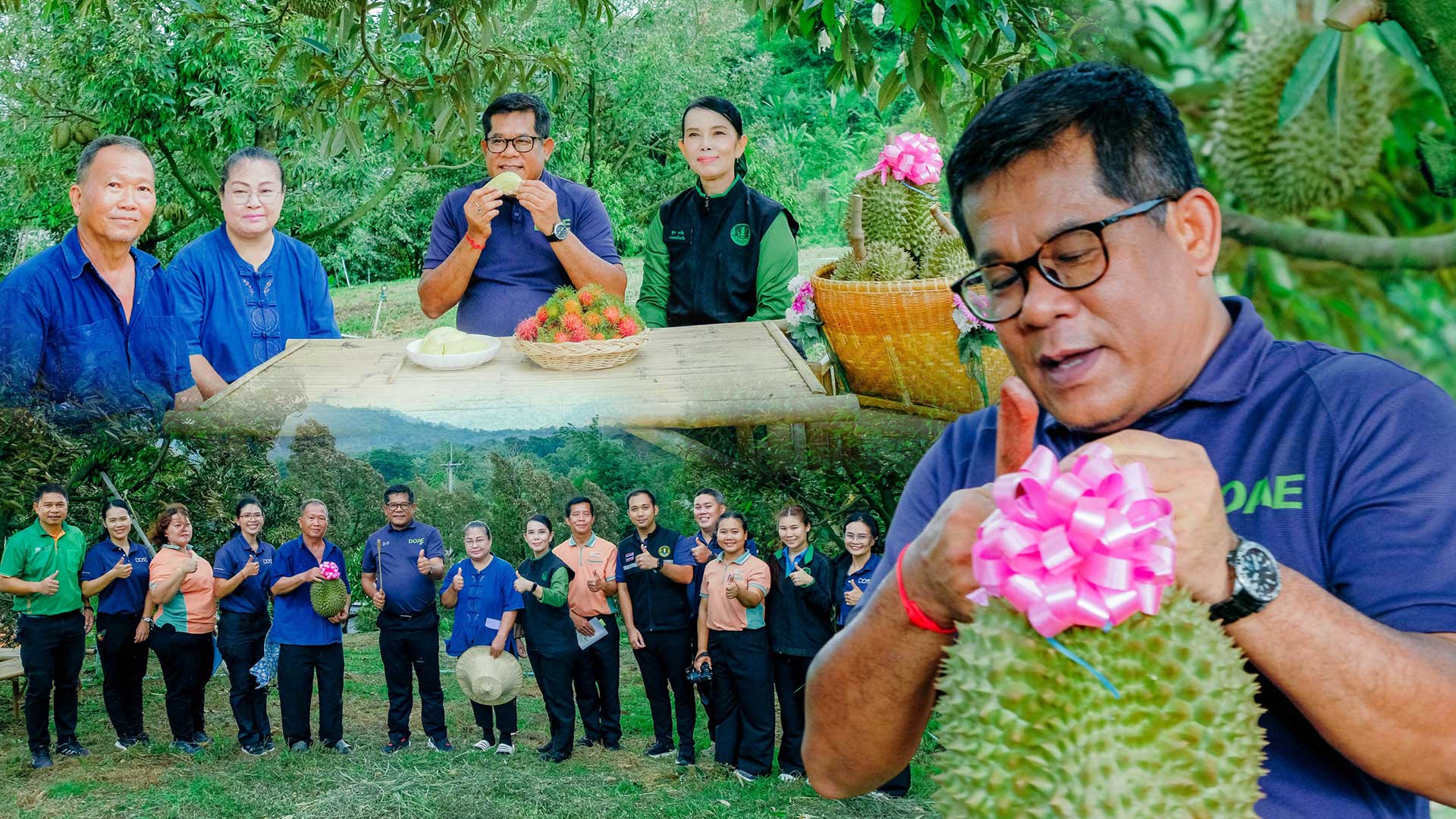 รองอธิบดีกรมส่งเสริมการเกษตร ลงพื้นที่สวนทุเรียนเขาพระ ดินแดนประวัติศาสตร์ยุคสงครามโลกครั้งที่ 2 1 รองอธิบดีกรมส่งเสริมการเกษตร3