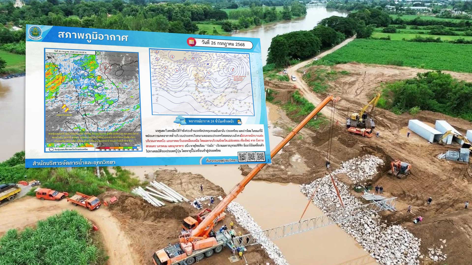 กรมชลประทาน เฝ้าระวังฝนตกหนักต่อเนื่อง พร้อมติดตามสถานการณ์น้ำอย่างใกล้ชิด 1 กรมชลประทาน เฝ้าระวังฝนตกหนักต่อเนื่อง3