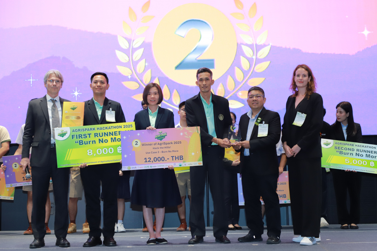 กรมส่งเสริมการเกษตร - GETHAC เผยผลการแข่งขัน AgriSpark Hackathon 2025, Hack the Hills และนวัตกรรมช่วยลดการเผาพื้นที่เกษตรในพื้นที่สูงได้อย่างยั่งยืน 8 5. ประเภท 2 อันดับที่ 2 ทีม Mission BurnLess 0