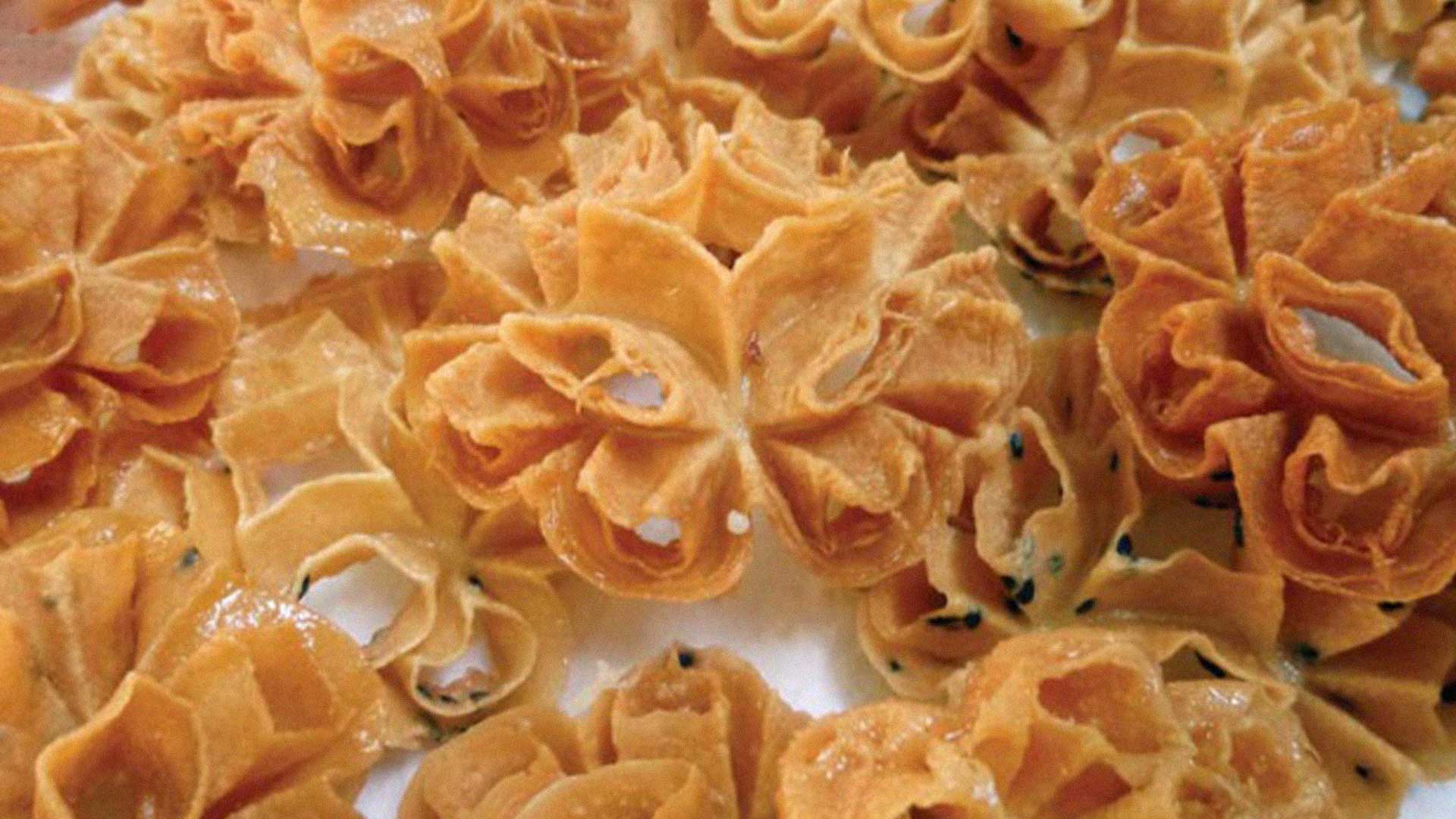 การแปรรูปสัตว์น้ำ ( ตอนที่ 22 ) : ขนมดอกจอกกุ้ง/ปลา 1 ขนมดอกจอก3