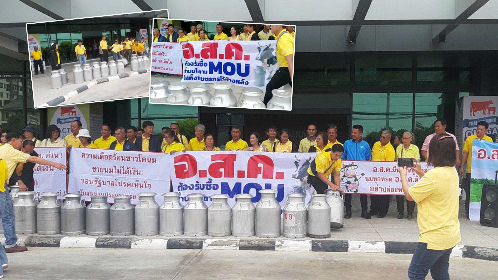 สมาชิกสหกรณ์ฯนมไทย-เดนมาร์ค เทนมประท้วงหลัง อ.ส.ค.ติดหนี้ กว่า 600 ล้านบาท หากไม่ได้คำตอบที่ชัดเจน เตรียมเดินทางไปทวงถามถึงทำเนียบฯ 1 สมาชิกสหกรณ์ฯ2