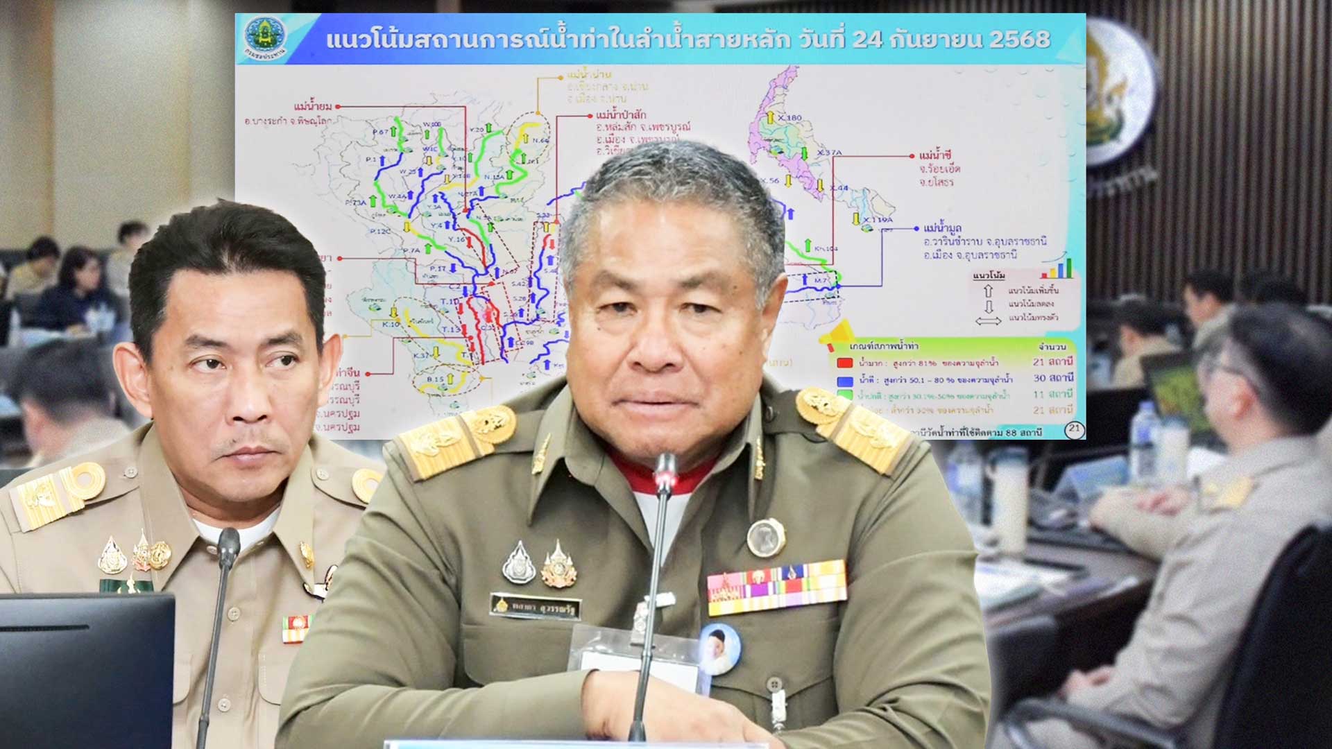 องคมนตรี ติดตามสถานการณ์น้ำลุ่มเจ้าพระยา 1 องคมนตรี2