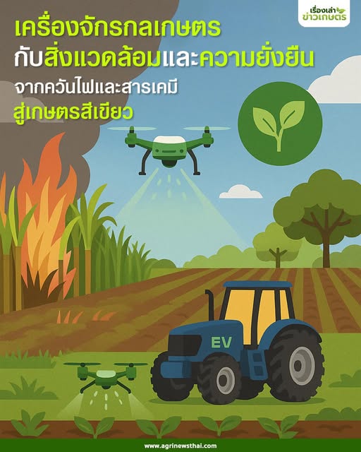 เครื่องจักรกลเกษตร โดย ดร.เล็ก ตอนที่ 9 : เครื่องจักรกลเกษตรกับสิ่งแวดล้อมและความยั่งยืน “จากควันไฟและสารเคมี สู่เกษตรสีเขียว 559367028 1609282773725432 6061561952936673169 n