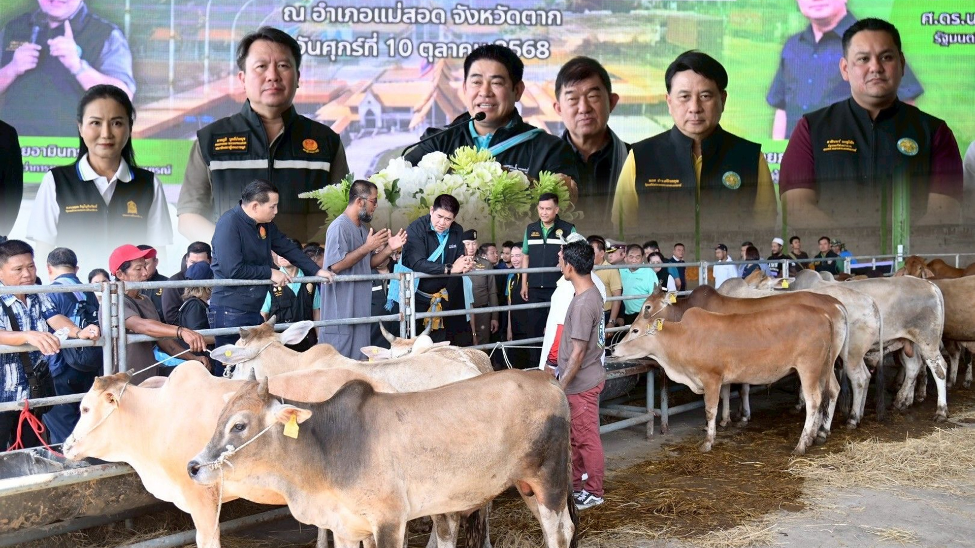 “ร้อยเอกธรรมนัส” ลุยจังหวัดตาก แก้ปมนำเข้า 'โค-แพะ-แกะ' ชายแดนเมียนมา พร้อมสั่งคุมเข้มสินค้าเกษตรเถื่อน เร่งดันราคาโคเนื้อแตะ 80 บาท/กิโลกรัม ภายใน 3 เดือน 1 ลุยจังหวัดตาก 2