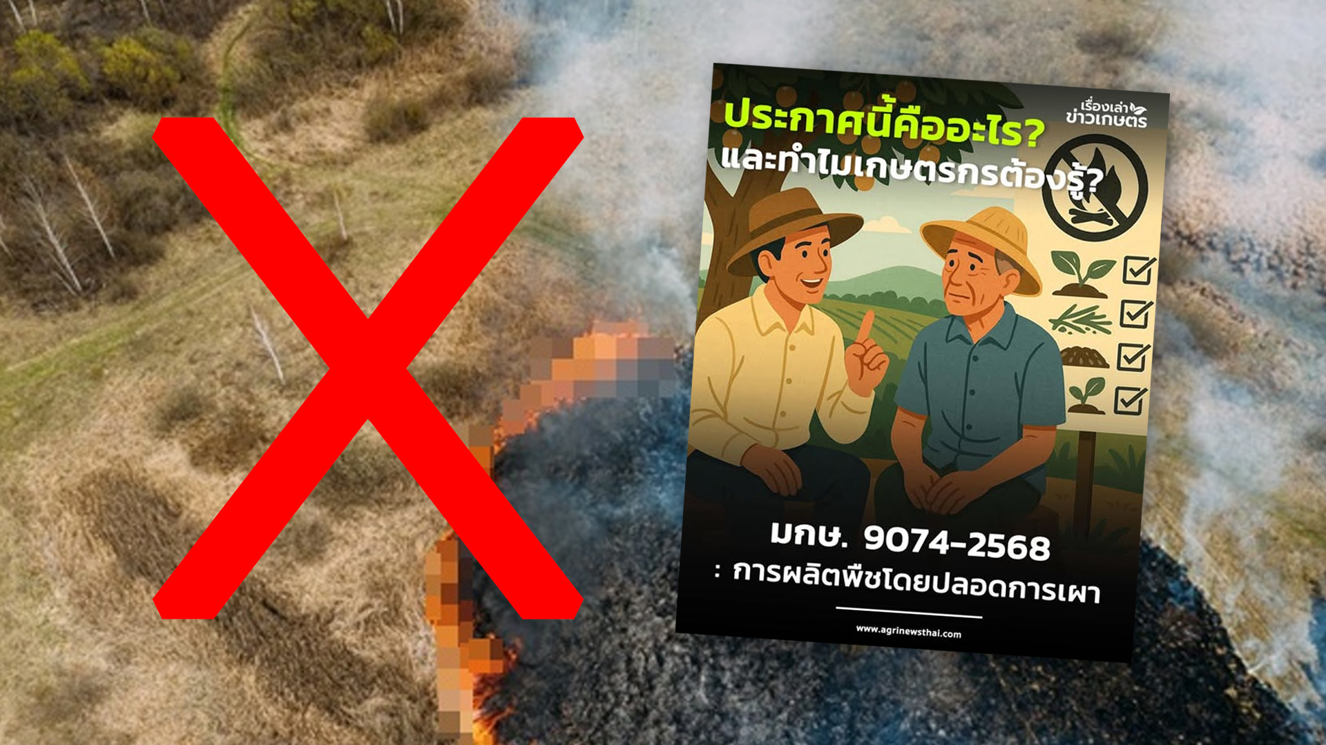 ประกาศกระทรวงเกษตร มกษ. 9074-2568: การผลิตพืชโดยปลอดการเผา “ประกาศนี้คืออะไร…และทำไมเกษตรกรต้องรู้” โดย ดร.เล็ก 1 ประกาศกระทรวงเกษตร2 วว